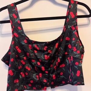 Black and Red Crop Top with Bold Design